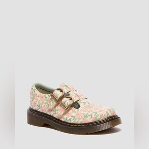 Dr Marten  8053 Floral Leather Mary Jane Shoes Cloud Cream+Multi